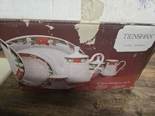 Vintage China Set Complete Holiday Collection Tenshan Deck The Halls