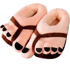 Men Furry Monster Big Toe Slippers Comfortable Novelty Warm Winter Hobbit Feet