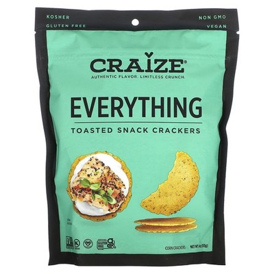 Craize Toasted Snack Crackers, Everything, 4 oz