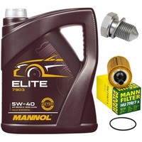 MotoröL Filter Set Mannol 5W40 5 Liter + Schraube FüR Seat Skoda VW Golf IV 2.3