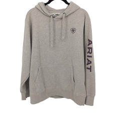 Ariat Hoodie Womens Medium Tan Sweatshirt Logo Pullover Casual Western Cowgirl