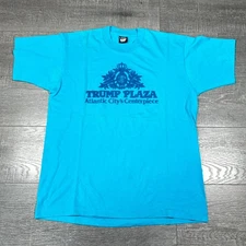 VTG 90s Screen Stars Best T-Shirt Men's XL Blue Donald Trump Plaza Hotel Casino