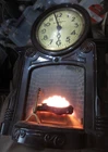 Vintage Mastercrafters Fireplace Clock Model 272 Lighted Motion Lamp Working
