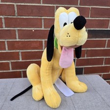 Disney Store Pluto Plush Dog Sitting Stuffed Animal Large 18" Toy Doll Soft