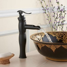 Vessel Sink Faucet Single Handle High Arc Bathroom Waterfall Spout Basin Mixer T