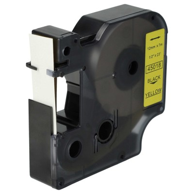 Schriftband für Dymo Rhino 6000 5000 5200 4200 Schwarz/Gelb 12mm 7m