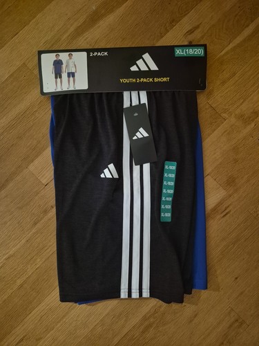 BRAND NEW! ADIDAS YOUTH BOYS XLARGE (18-20) 2-PAIRS OF SHORTS, WITH POCKETS!