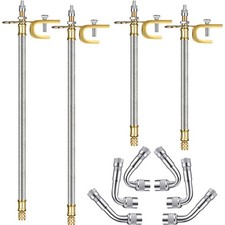 Valve Stem Extenders 4pc Braided Stainless Steel 6pc Brass Angles 45 90 135