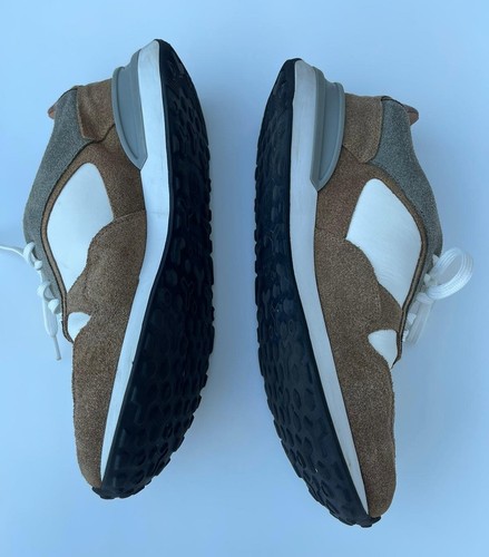 Massimo Dutti Mens Lace Up Leather Suede Sneaker Shoes Brown White Sz EU 42 - Picture 3 of 9