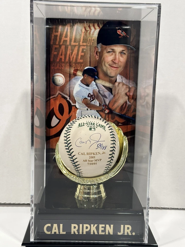 Steiner Cal Ripken Jr. Auto Edición Limitada/88 2001 All Star Jugador Más Valioso Béisbol con Vitrina Foto 2 de 4