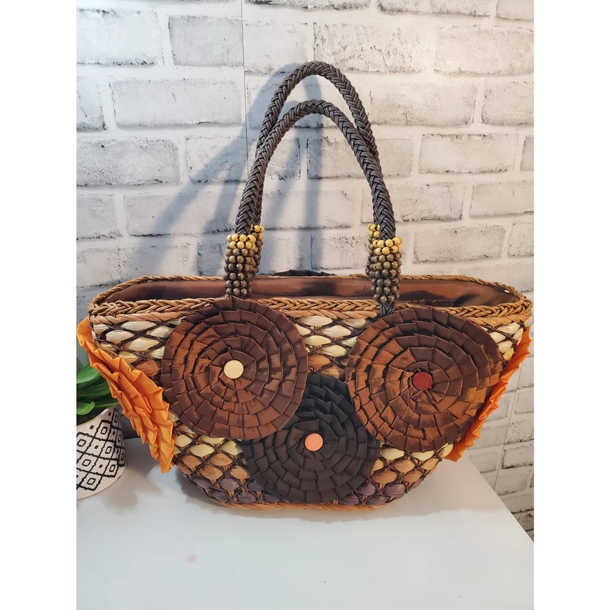 Large raffia cheap bag