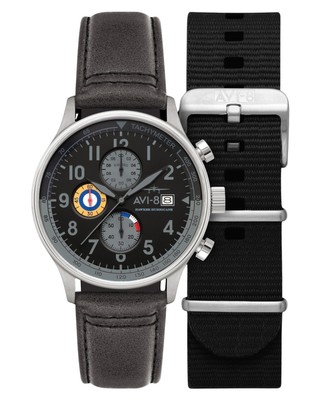 AVI-8 Hawker Hurricane Classic Chronograph AV-4011-0U Mens Watch And Extra Strap
