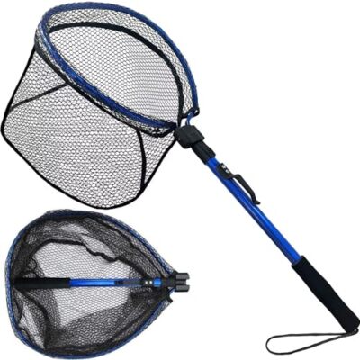 LBW Folding Rubber Fishing Net, Kayak Fishing Net for No Telescopic Pole