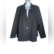 Nwt Eloquii Blazer Size 26 Classic Black Single Button Black Blazer Jacket
