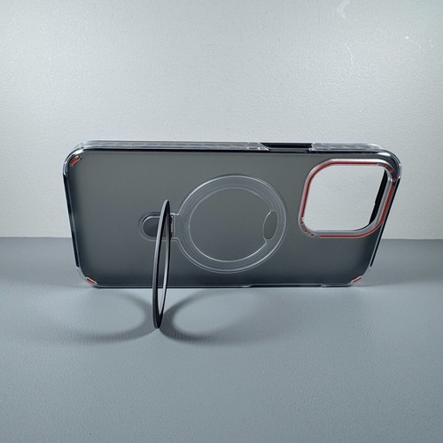 Case for iPhone 14 Pro Max - Frosted Gray & Orange | Magnetic O-Ring Kickstand - Picture 8 of 20