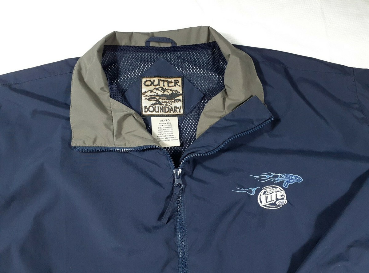 Outer Boundary Men's Blue Full Zip Lightweight Jacket Size Outer Boundary Men's Blue Full Zip Lightweight Jacket Size