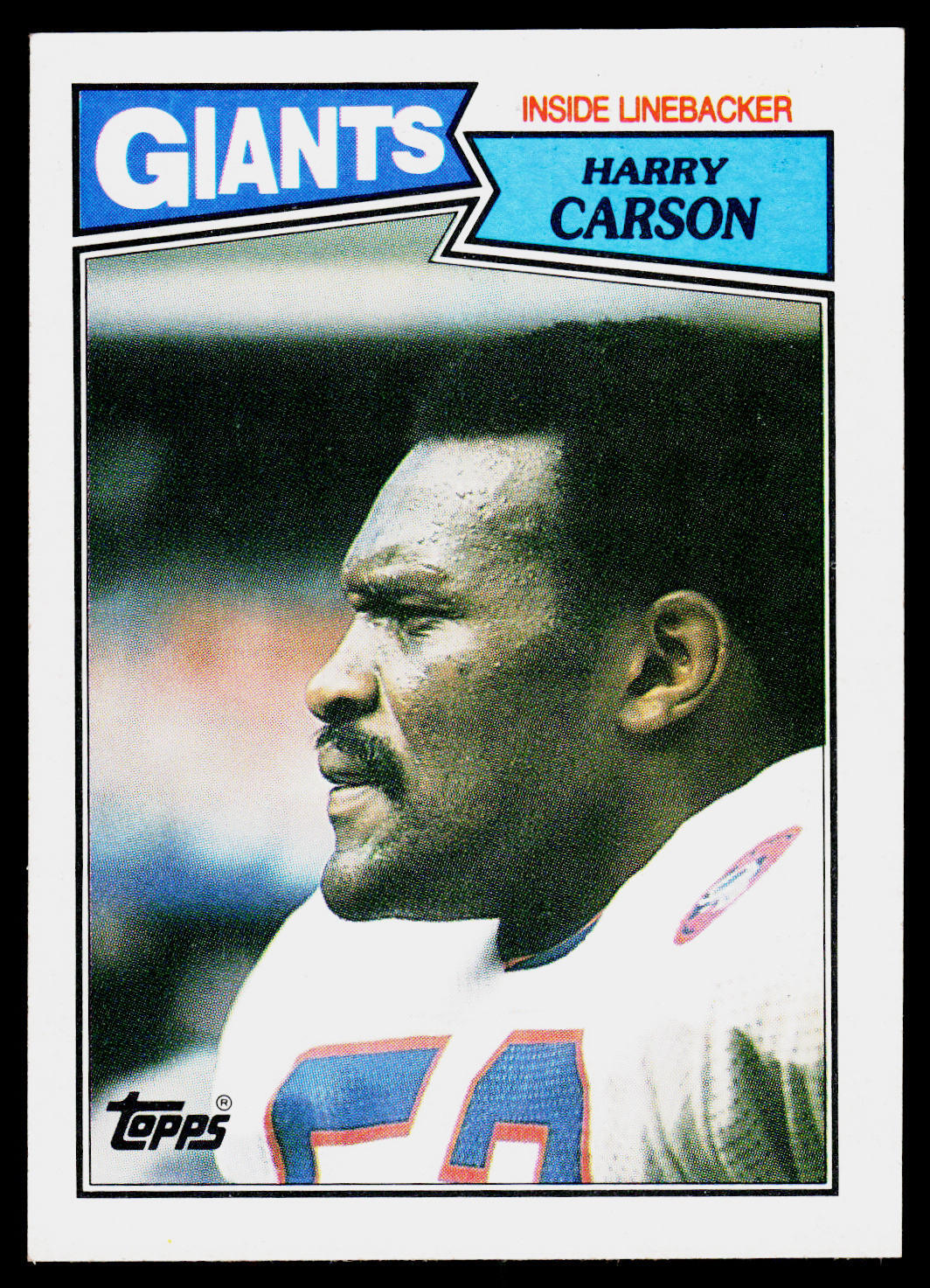 Harry Carson, 1987 Topps, #25, New York Giants,