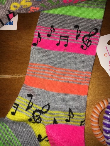 Claire’s Sock Trio Piano Music Necklace Jewelry Justice Stickers Lot Easter - Picture 6 of 7