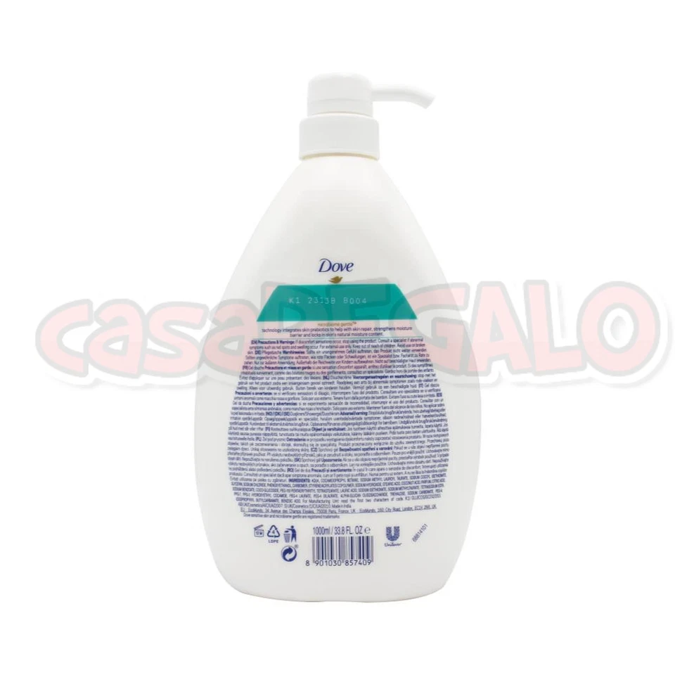 3x DOVE 1000mL BODY WASH SENSITIVE SKIN - image 2 of 2