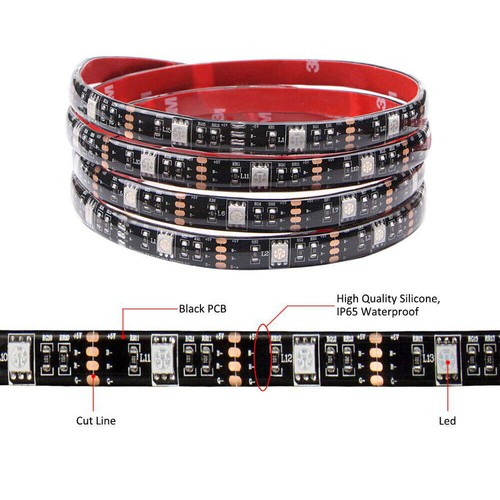 USB Battery rgb LED Strip tape Light Waterproof 24key Craft Hobby TV black Light - Picture 4 of 14