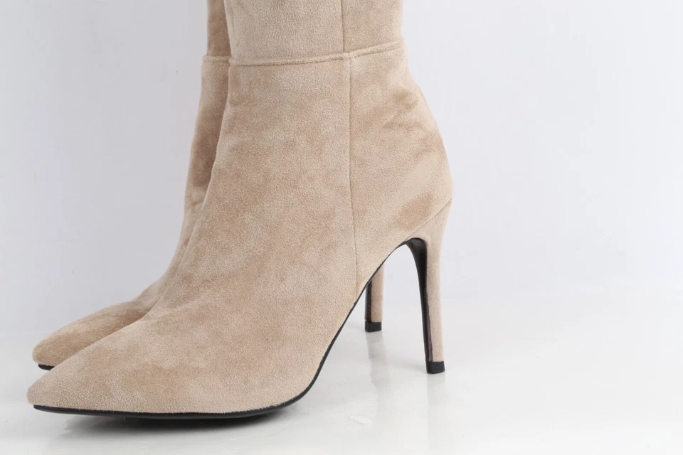 Botas de gamuza beige punta hasta el muslo por encima de la rodilla talla 41 Foto 4 de 4