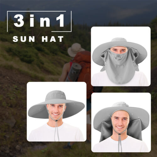 Sombrero para el sol de ala ancha para hombre - UPF 50+ protección UV para senderismo, camping y pesca EE. UU. - Imagen 42 de 67