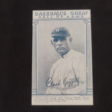 1974 Baseball's Great Hall of Fame Exhibit Clark Griffith Washington Senators