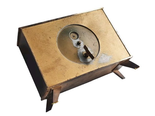 Reloj estilo Art Deco/Bauhaus latón escritorio Bentima 8 días cuerda mecánica - Imagen 5 de 12