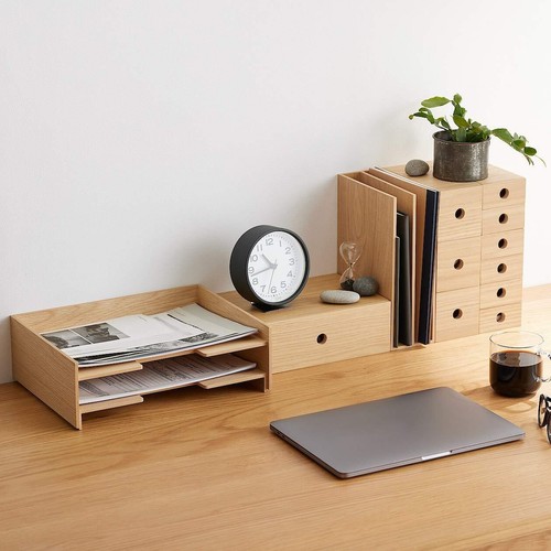 MUJI Wood Small Storage Drawer Box Three stage Organize Desk 8.4x17× 25.2cm - Picture 19 of 24
