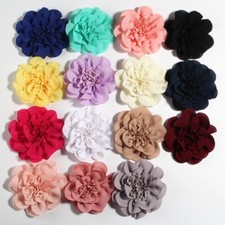 20PCS 10CM 3.8" Big Chiffon Flowers For Hairpins Accessories Fabric Flower