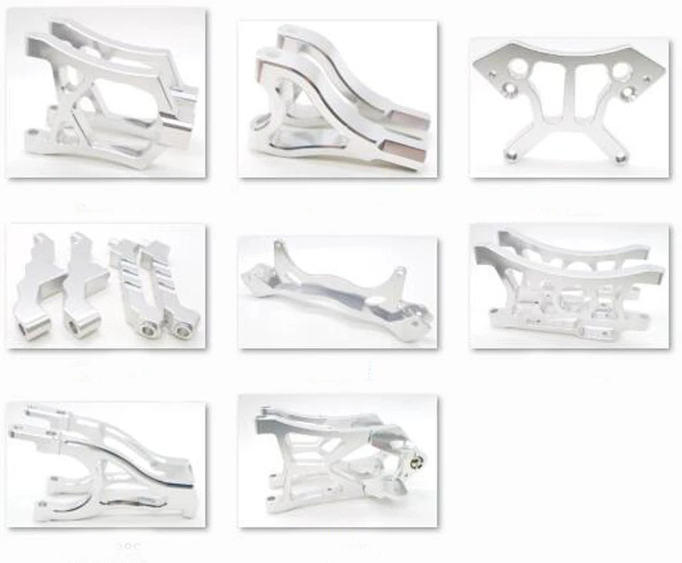 Aluminum metal CNC DIY Upgrade Parts Fit for 1/5 HPI Baja KM ROVAN Rc Car Silver - Image 2 of 2