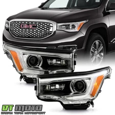 For 2017-2019 GMC Acadia SL w/ Halogen DRL T3W Headlights Headlamps Left+Right
