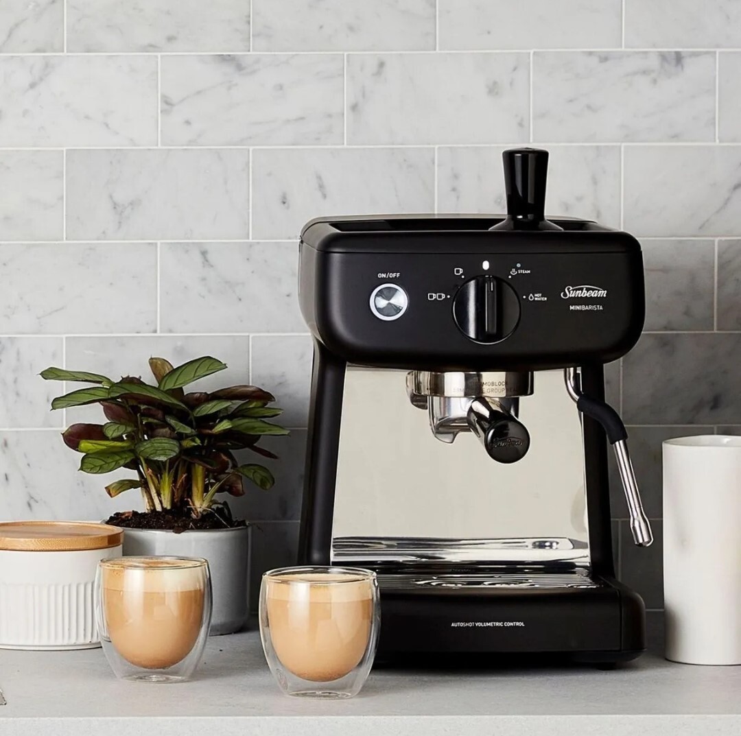 Sunbeam EM4300K Mini Barista Espresso Machine (Black) + Grinder and