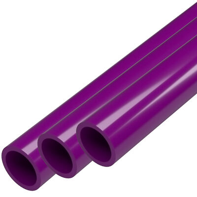 1/2'' Sch 40 Furniture Grade PVC Pipe, 40''L, Purple (3-PK), FORMUFIT - Made in US