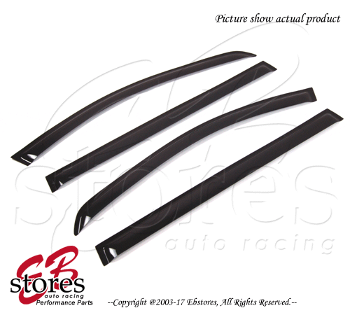 Tape-On Rain Guard Visor Jet Black 4pcs 2007-2012 Mercedes-Benz GL450 GL550 - Picture 2 of 3