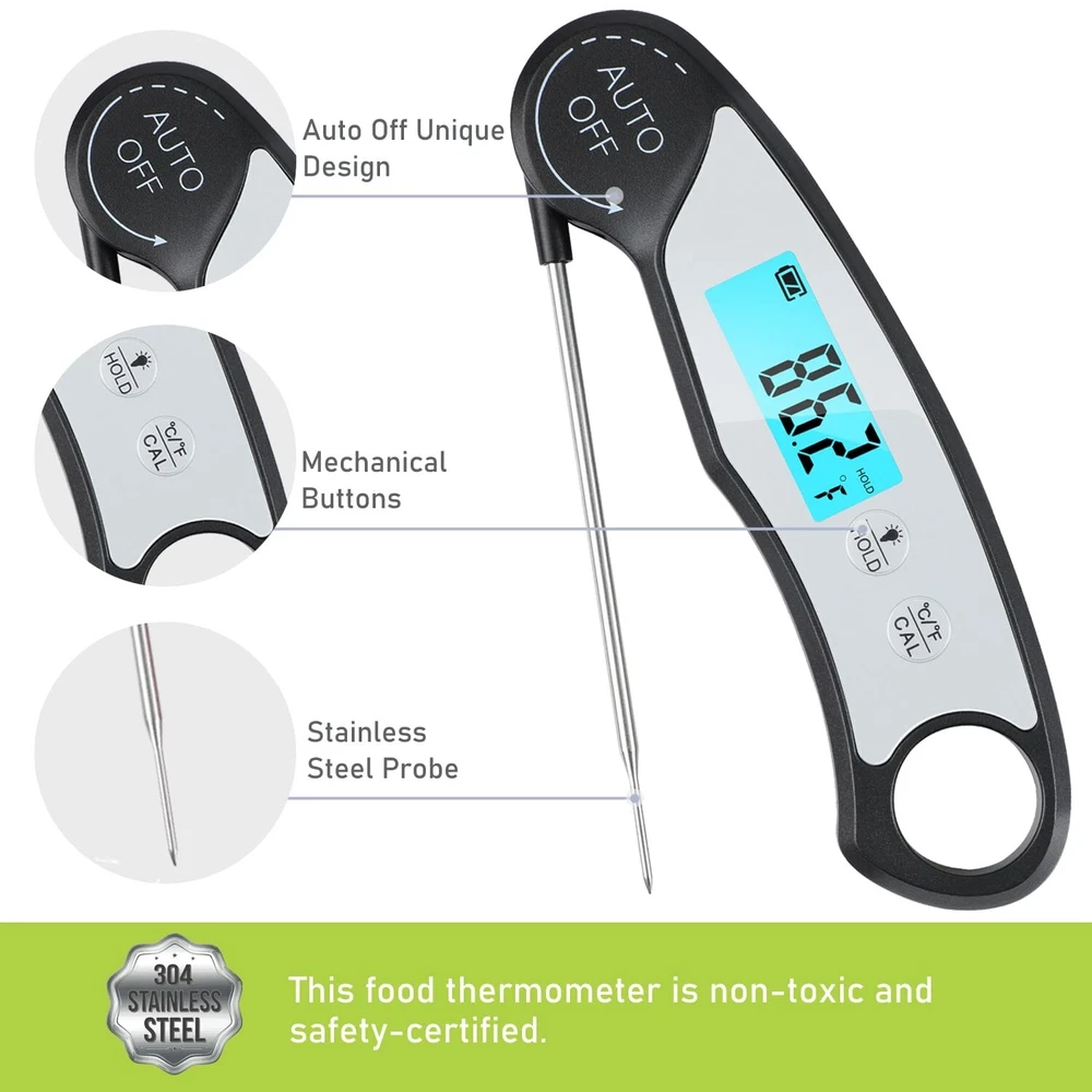 Meat Thermometer for Grill,Cooking BBQ.Waterproof Instant Read Food Thermometer