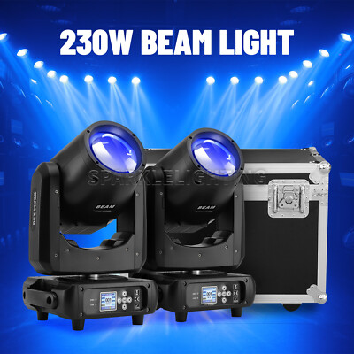 2Pack NEW 230W 7R Zoom Moving Head Beam Light Prism Wash Gobo Rainbow Flightcase