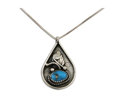 アクセサリー NAVAJO Silver Turquoise Necklace 925 Native American Navajo Turquoise Necklace Sterling Silver