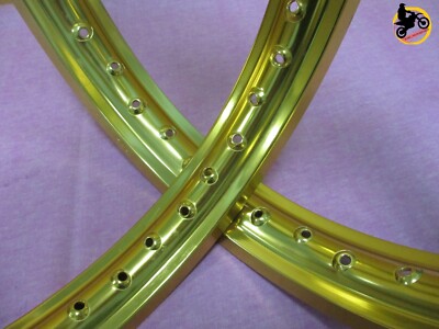KAWASAKI F6 A/B 1971-1973 ALUMINIUM GOLD F+ R WHEEL RIM SET