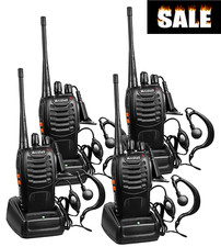 Long Range Walkie Talkie 4 Set 5 Mile Two Way Radio Charge Headset Waterproof