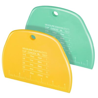 2 Pcs Dough Scraper Dough Cutter Bench Scraper for Dough Cake Bread Kitchen Tool