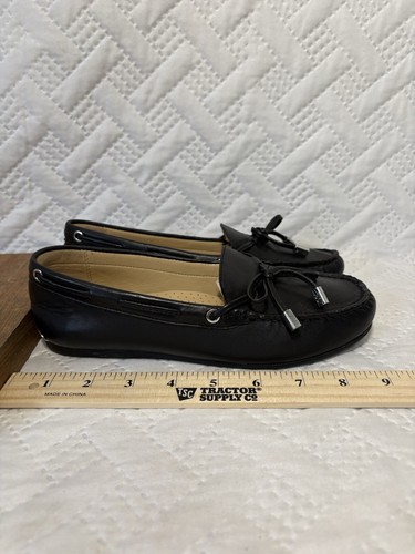 Michael Kors Daisy Driving Moccasin Black Leather Flats Loafers Women’s Size 6M - Picture 13 of 14