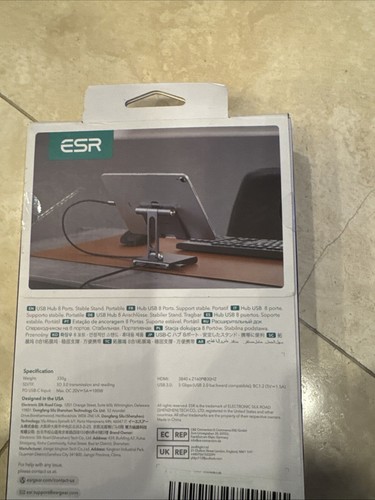 ESR 8-in-1 Portable Stand Hub, USB C Hub with Adjustable Stand 100W PD Charging - Photo 2 sur 2