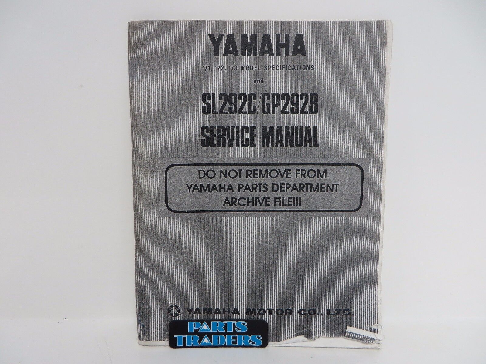 Genuine Yamaha Dealer Service Manual SL292C GP292B LIT-12618-39-