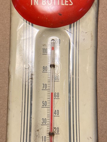 Coca-Cola 1950s 9" x 3" Tin Thermometer in Decent Condition - Picture 6 of 11