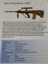 Steyr Mannlicher AUG Gun Assault Rifle Picture Weapon Out of Print Detail Sheet 