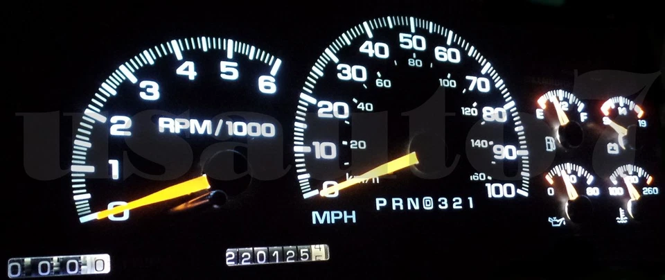 95-98 Chevy Suburban 1500 C1500 K1500 Dash Cluster Gauge WHITE SMD LED LIGHT KIT Foto 4 de 4