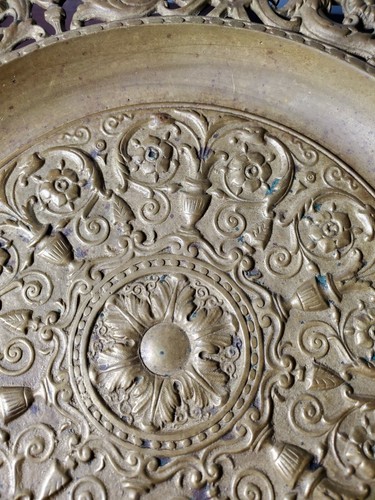 Antique Bronze European Grand Tour Tazza Compote Tray w/ Cherubs & Flowers - Picture 4 of 12