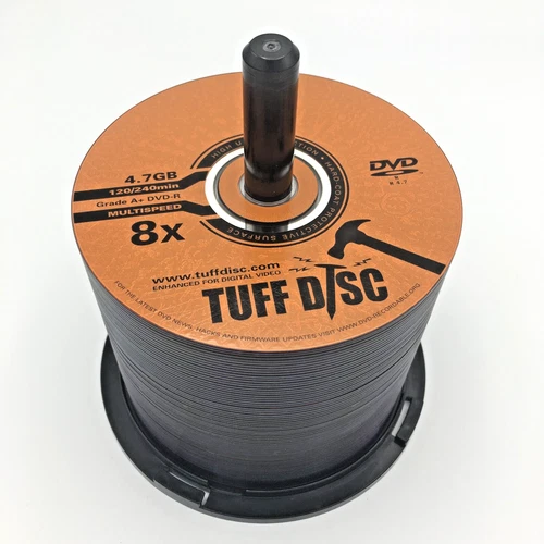 Spindle of TUFF DISC 8x 4.7GB Grade A+ DVD-R 120/240min multispeed High UV Prote