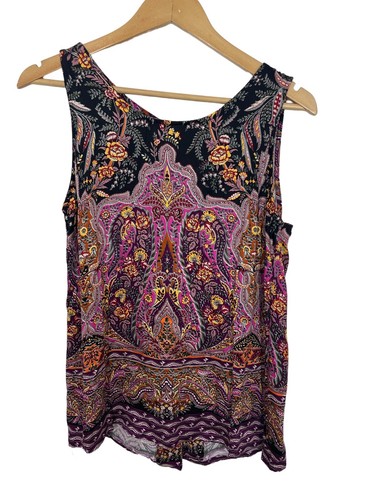 Haute Hippie Women’s Sleeveless Blouse Paisley Print Size Small Bohemian New